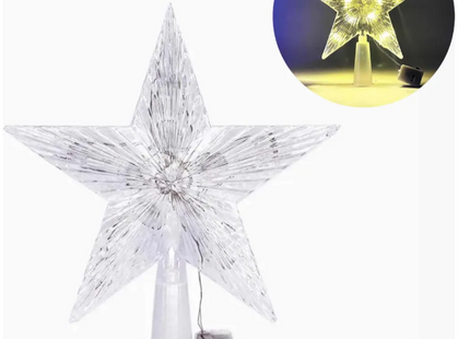 Estrella Para Árbol De Navidad Luminosa Led 15cm Pilas