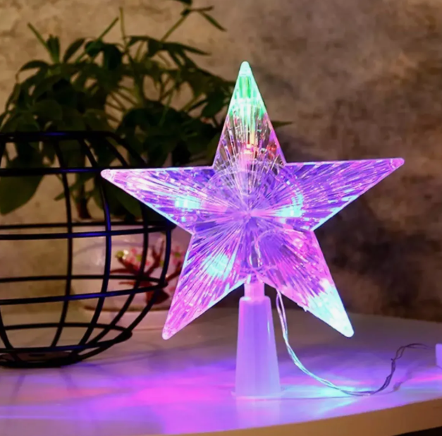Estrella Para Árbol De Navidad Luminosa Led 15cm Pilas