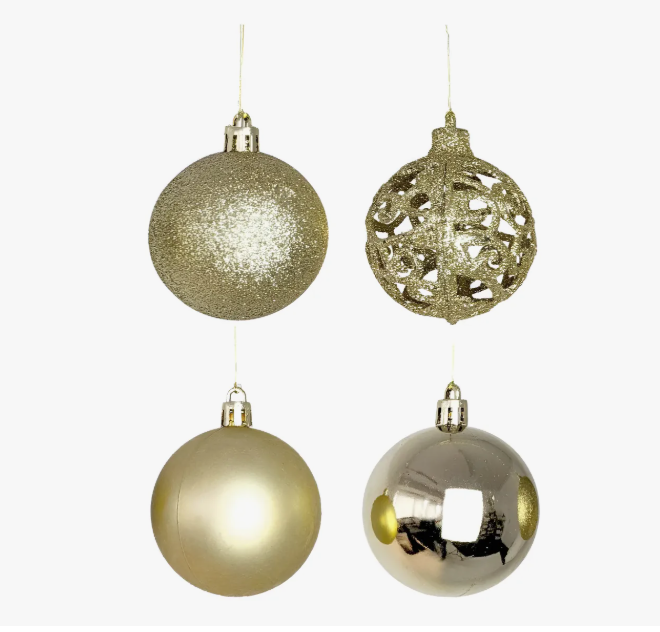 Pack 24 Esferas Navideñas Bambalinas Decoracion Navidad 6 Cm