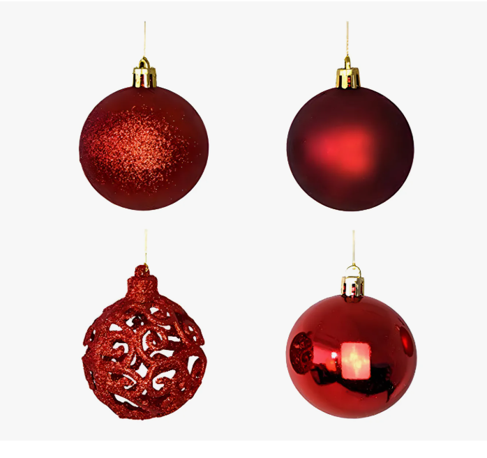 Pack 24 Esferas Navideñas Bambalinas Decoracion Navidad 6 Cm