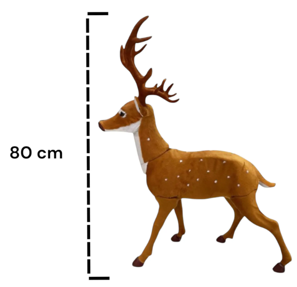 Reno De Navidad De Tela Decoración Navideña Adorno 80 Cm