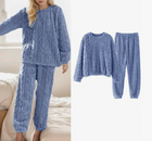 Conjunto Pijama Plush Lana Trenzado Invierno Mujer