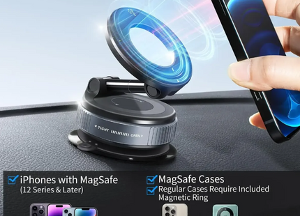 Soporte Para Celular Magnético Con Ventosa Gira 360 Grados
