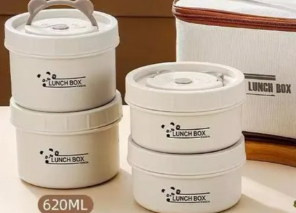 Set Lonchera Térmica + 4 Recipientes Acero Inoxidable Niños
