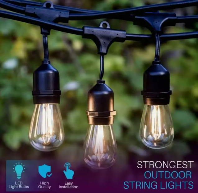 Guirnalda Luces Eléctrica De Terraza Vintage 10 Metros 10 Ampolletas