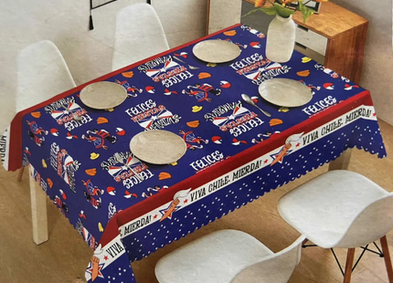 Mantel Dieciochero Fiestas Patrias Cueca Viva Chile 220x150 cm