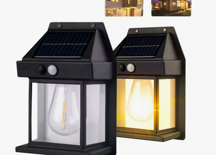 Lámpara De Pared Solar Para Exteriores Led Colonial Estructura Negro