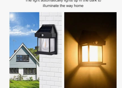 Lámpara De Pared Solar Para Exteriores Led Colonial Estructura Negro