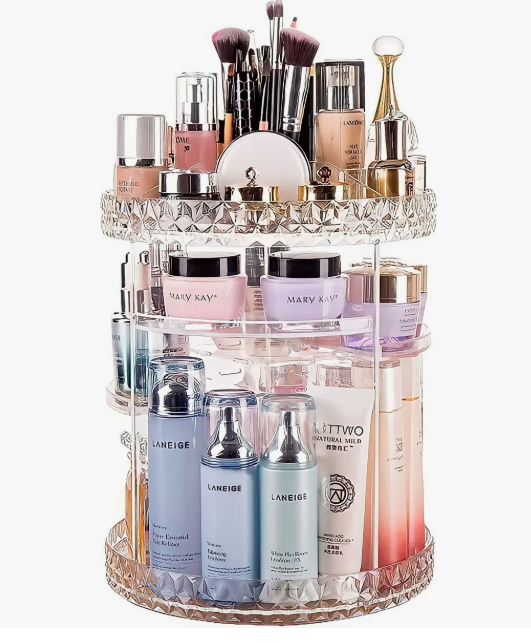 Organizador Acrílico Para Maquillaje Cosmético Giratorio 360