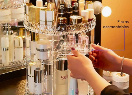 Organizador Acrílico Para Maquillaje Cosmético Giratorio 360