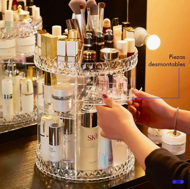 Organizador Acrílico Para Maquillaje Cosmético Giratorio 360