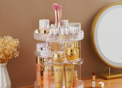Organizador Acrílico Para Maquillaje Cosmético Giratorio 360
