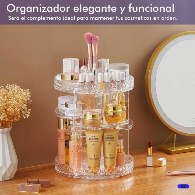 Organizador Acrílico Para Maquillaje Cosmético Giratorio 360