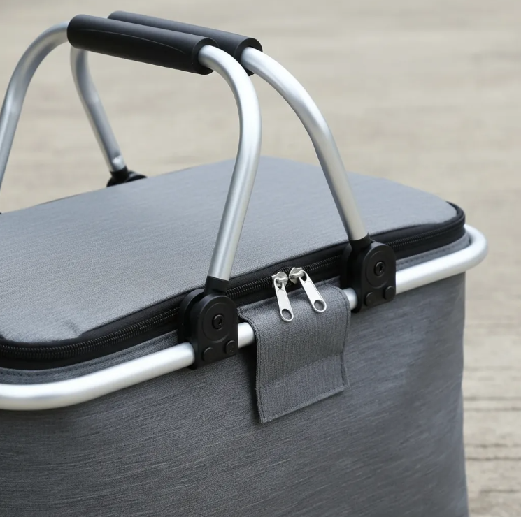 Cesta Cooler Refrigerador Térmico Camping Plegable Gris