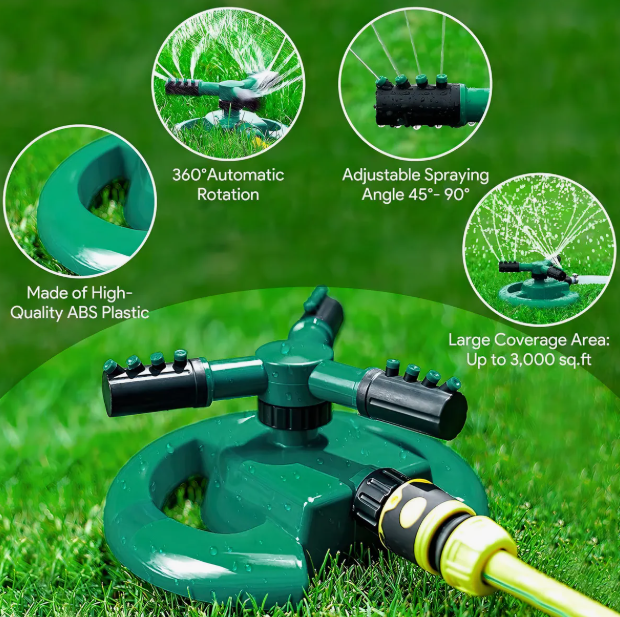 Aspersor De Riego Regador Jardin Automatico Riego Giratorio