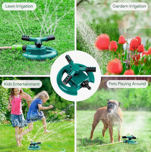 Aspersor De Riego Regador Jardin Automatico Riego Giratorio