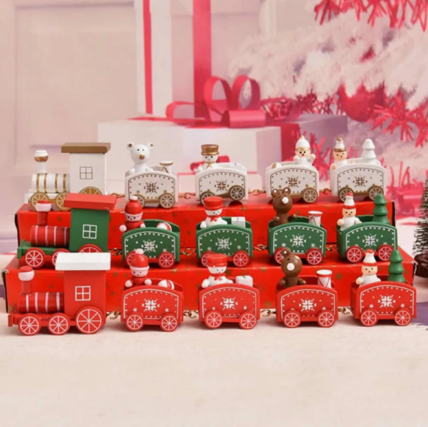 Tren De Madera Decoración Para Navidad Juguete Árbol