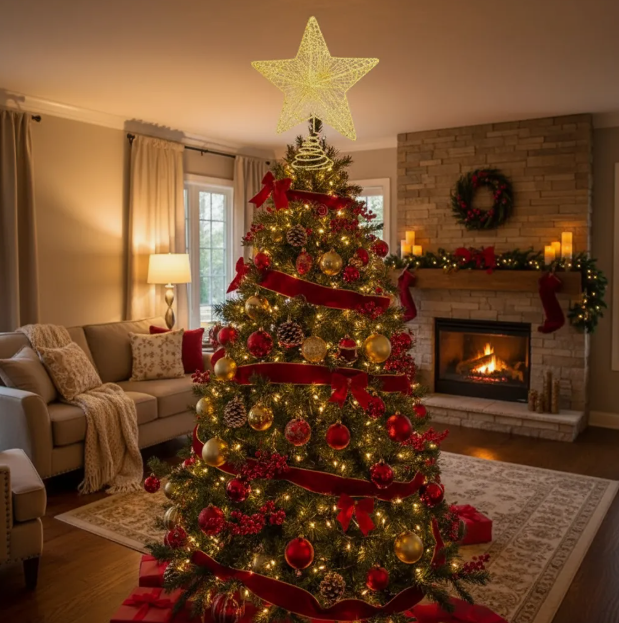 Estrella Para Árbol De Navidad Decoración Navideña