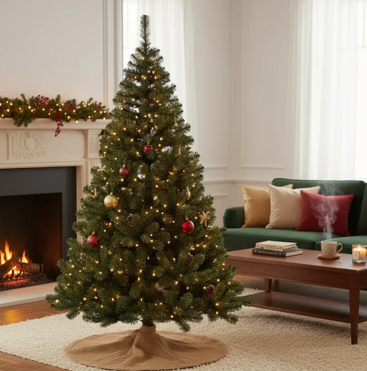 Árbol Navidad Artificial 180 Cm Soporte Metálico Verde