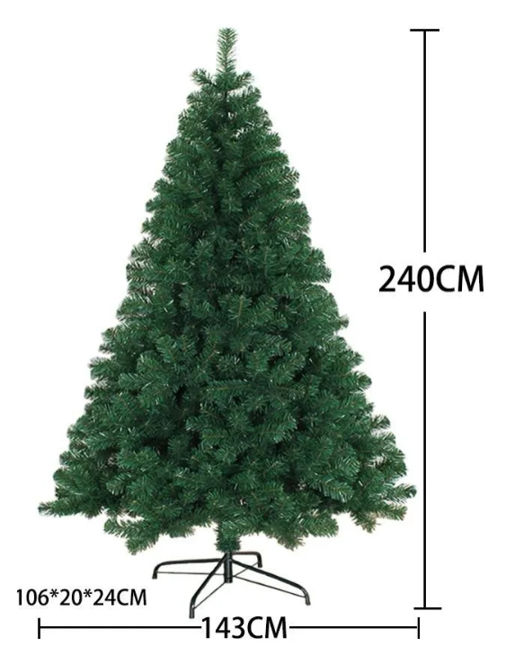 Árbol Navidad Artificial 240 Cm Soporte Metálico Verde