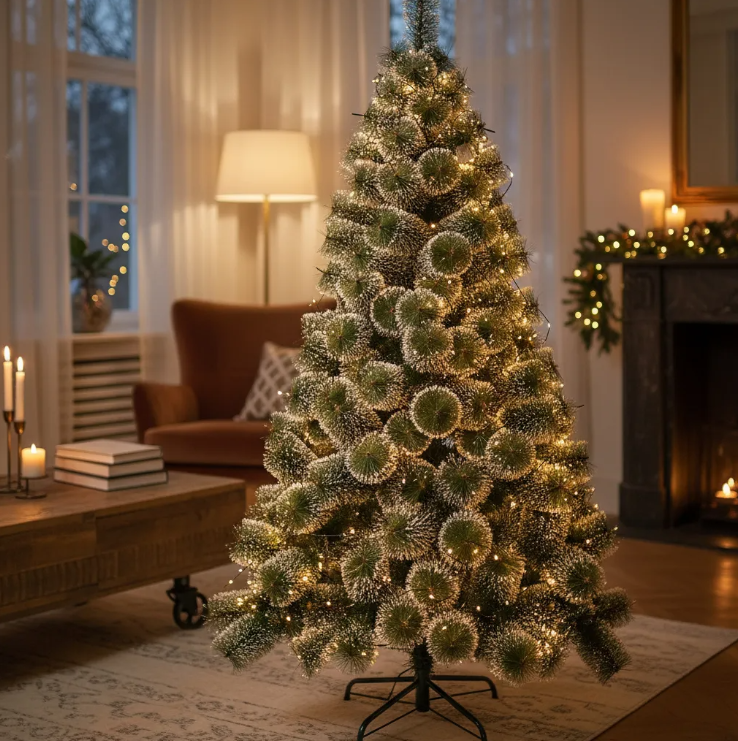 Árbol Navidad Artificial 180cm Soporte Metálico