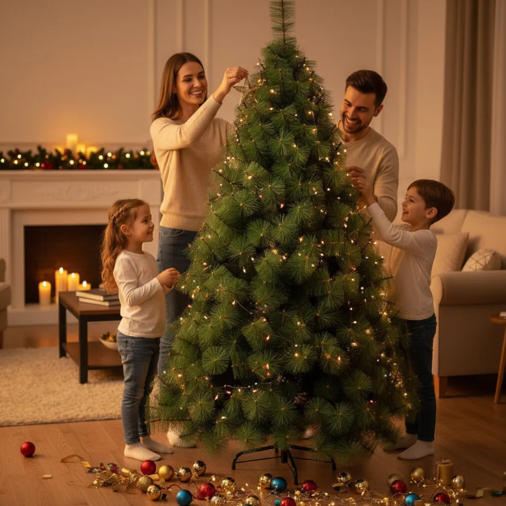 Árbol Navidad Artificial 180cm Soporte Metálico