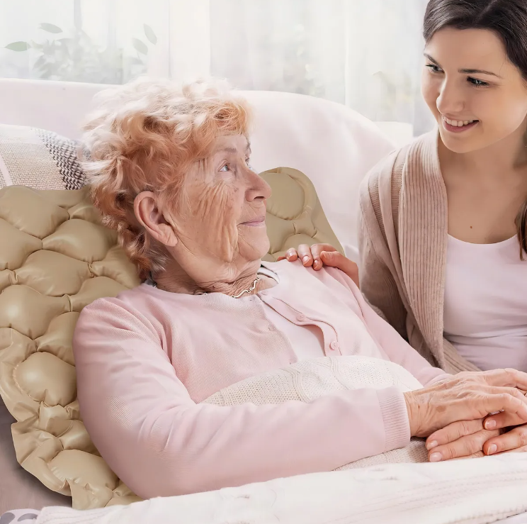 Colchón Antiescara Con Motor Blunding 1 Plaza Color Beige