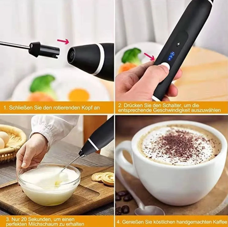 Mini Batidor Revolvedor De Café Y Espuma Leche Recargable
