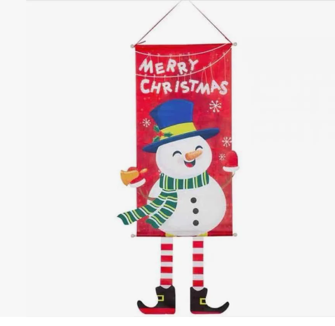 Cartel Pendón Navideño De Tela Colgante Decoración Navidad