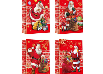 Pack 12 Unidades de Bolsas De Regalo Navidad 32cm Surtidas