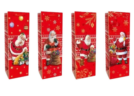 Pack 12 Bolsas De Regalo Navidad Surtidas Para Botella