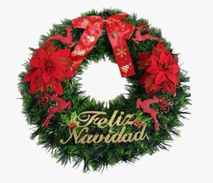 Corona Guirnalda Navideña Adorno Decorativo Navidad 40 Cm