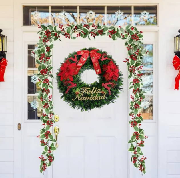 Corona Guirnalda Navideña Adorno Decorativo Navidad 40 Cm