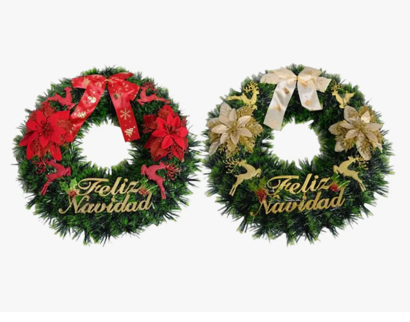 Corona Guirnalda Navideña Adorno Decorativo Navidad 40 Cm