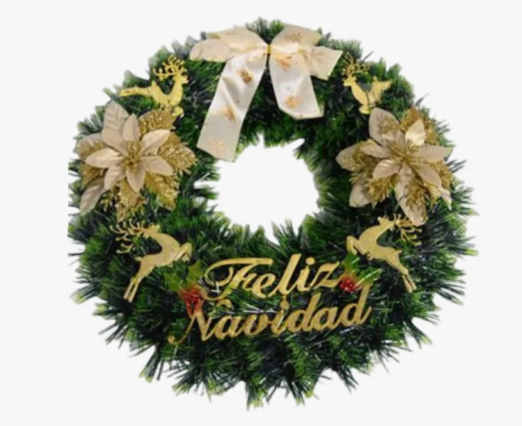 Corona Guirnalda Navideña Adorno Decorativo Navidad 40 Cm
