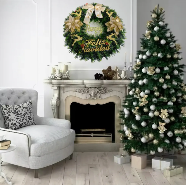Corona Guirnalda Navideña Adorno Decorativo Navidad 40 Cm