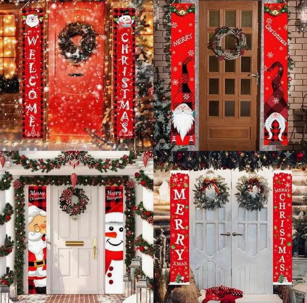 2 Cartel Colgante Navidad Pendón Navideño Decoración