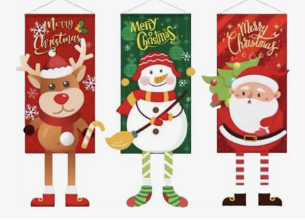 Cartel Pendón Navideño De Tela Colgante Decoración Navidad