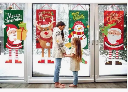 Cartel Pendón Navideño De Tela Colgante Decoración Navidad