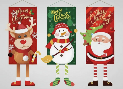 Cartel Pendón Navideño De Tela Colgante Decoración Navidad