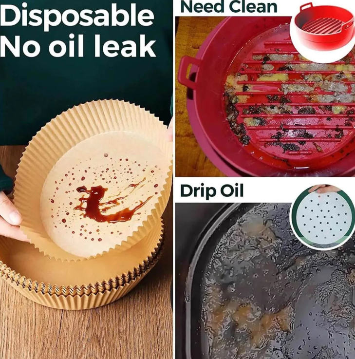 Set X100 Forros Desechables Antiadherente Freidora Air Fryer