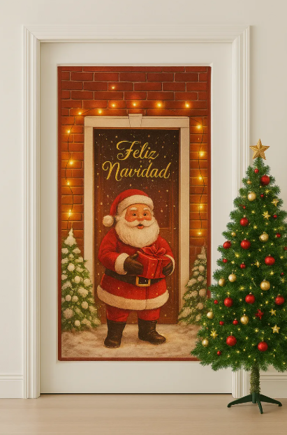 Funda Navidad Para Puerta Decoración Navideña