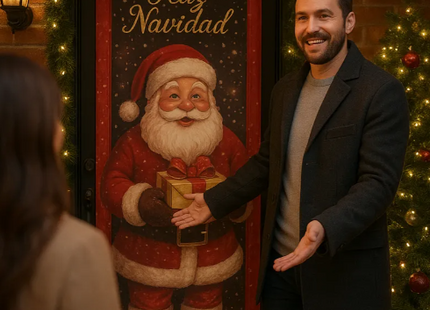 Funda Navidad Para Puerta Decoración Navideña