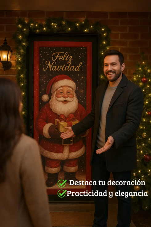 Funda Navidad Para Puerta Decoración Navideña