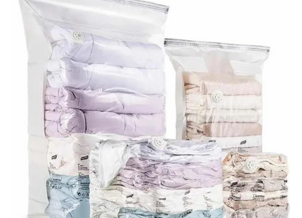 Pack X6 Bolsas De Compresión Almacenar Ropa Al Vacío 80x60 cm