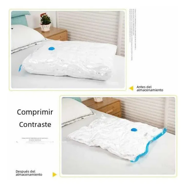 Pack X6 Bolsas De Compresión Almacenar Ropa Al Vacío 80x60 cm