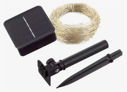 Luces De Hada Solar Guirnalda Led Alambre 30mts Cálidas