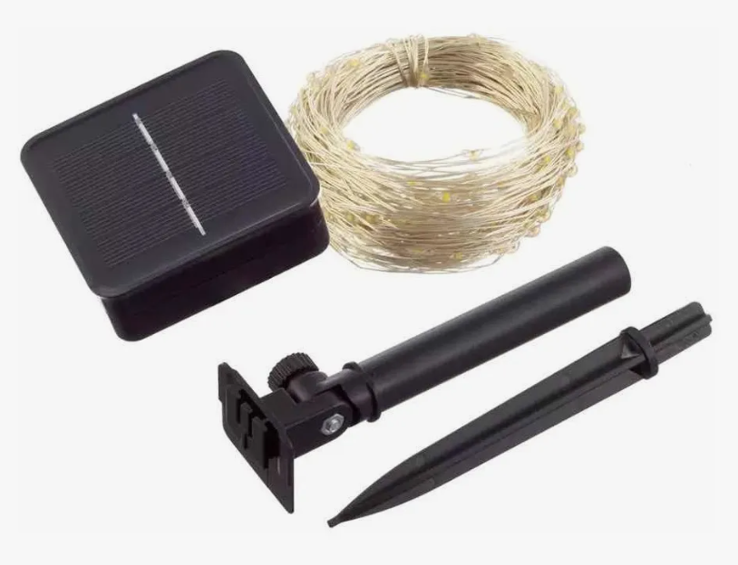 Luces De Hada Solar Guirnalda Led Alambre 20mts Cálidas