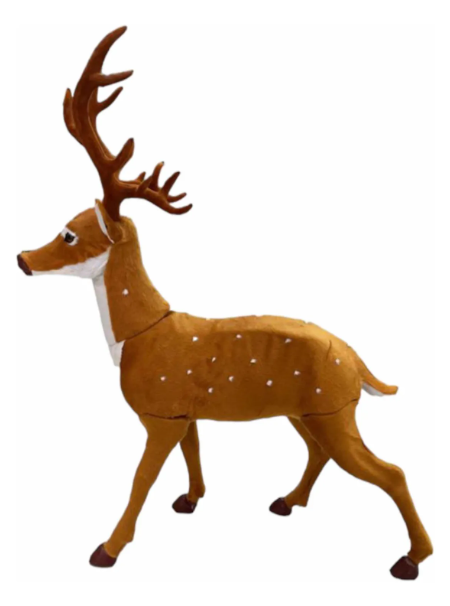 Reno De Navidad De Tela Decoración Navideña Adorno 80 Cm