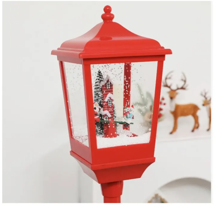 Farol Navideño Eléctrico Con Luz Y Sonido Rojo 160cm Navidad